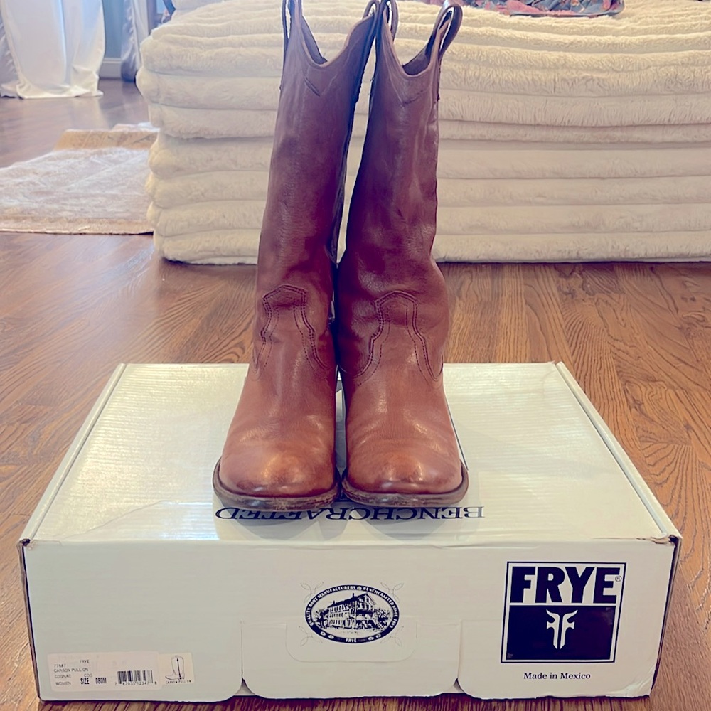 Frye Carson Pull On Boots - cognac - 8M